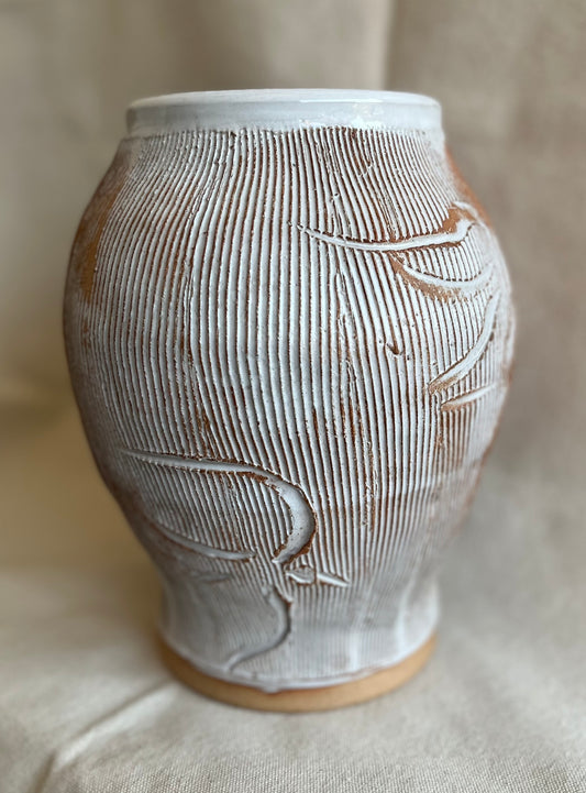 Textured Vase (w/birds)